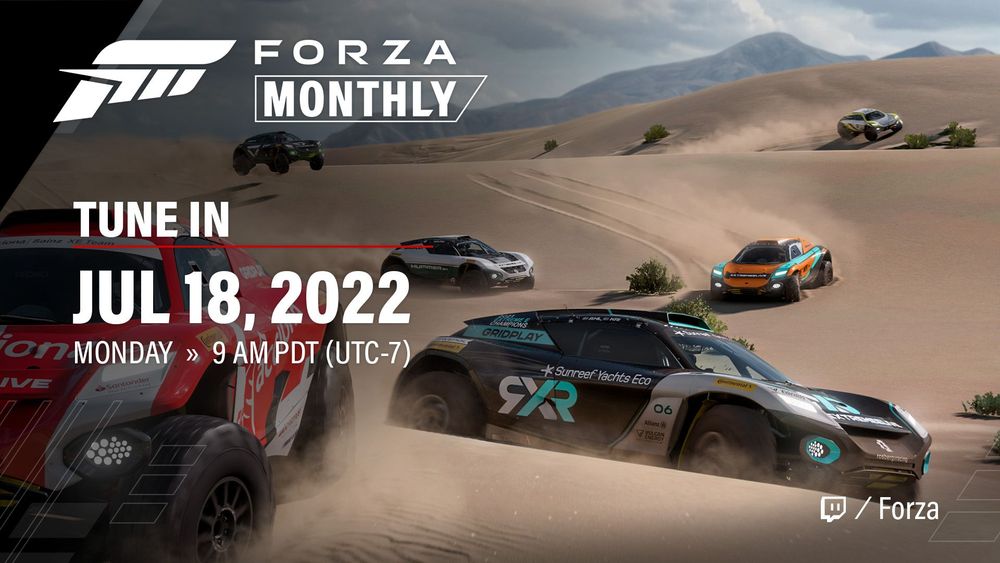 Tune in to Forza Monthly livestream July 18 at 9am PT.