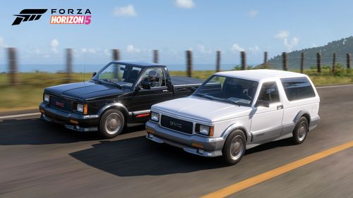 GMC Syclone and GMC Typhoon side by side
