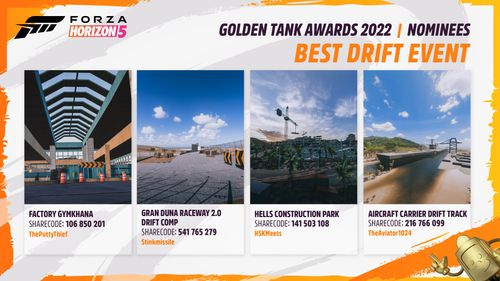 Best Drift Event Nominees for Golden Tank Awards 2022