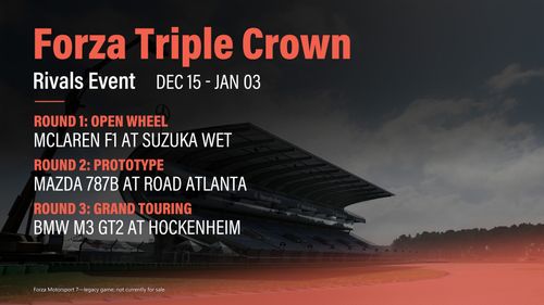 Forza Triple Crown Schedule