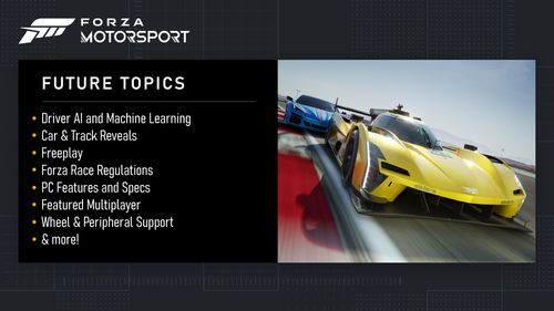 Future topics for Forza Motorsport livestreams